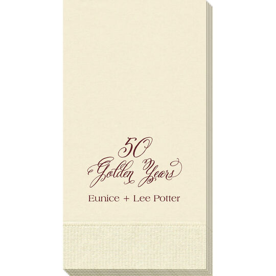 Elegant 50 Golden Years Guest Towels