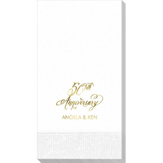 Elegant 50th Anniversary Guest Towels