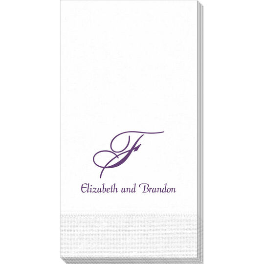 Pick Your Single Monogram with Text Guest Towels