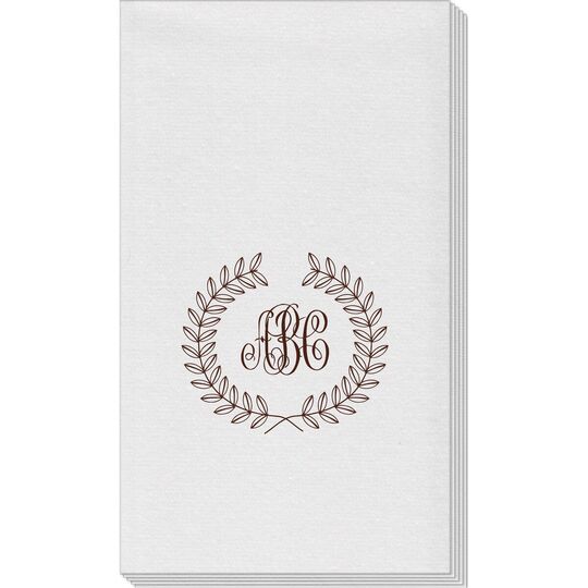 Renaissance Wreath with Monogram Linen Like Guest Towels