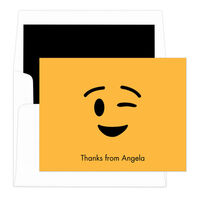 Yellow Wink Emoji Note Cards