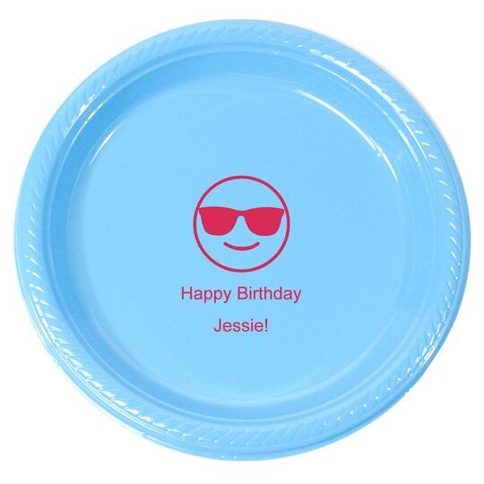 Personalized Sunglasses Emoji Plastic Plates