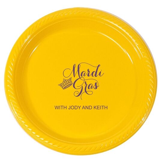 Mardi Gras Crown Plastic Plates