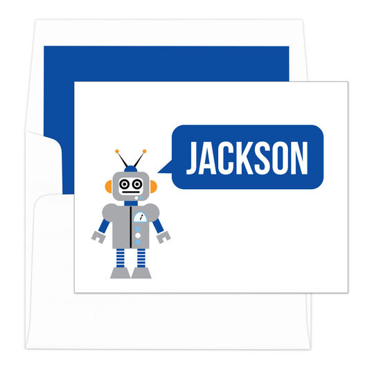 Boy Robot Folded Note Cards