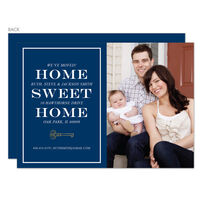 Navy Home Sweet Home Photo Moving Announcements