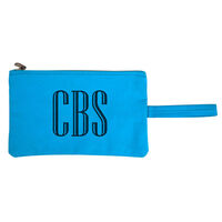 Personalized Blue Canvas Clutch Bag