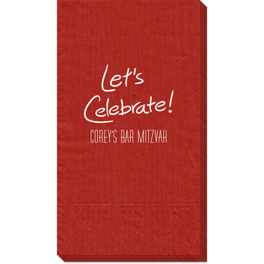 Fun Let's Celebrate Moire Guest Towels