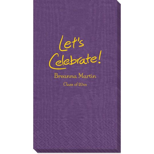 Fun Let's Celebrate Moire Guest Towels