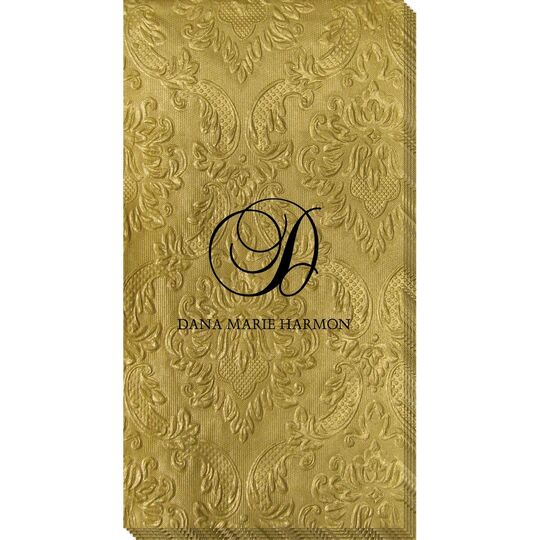Elegant Initial Carte Embossed Guest Towels