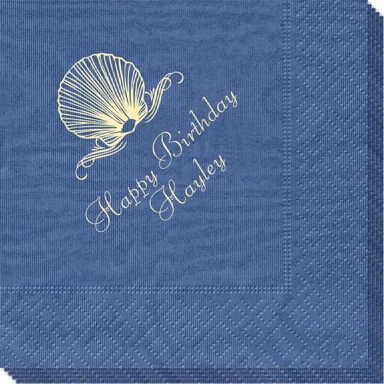 Graceful Seashell Moire Napkins