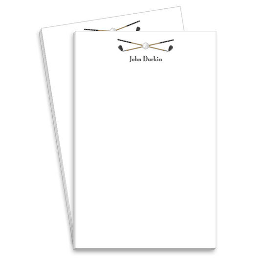 Crossed Golf Clubs Notepads