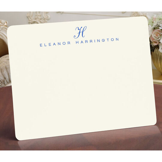 Script Initial Flat Note Cards