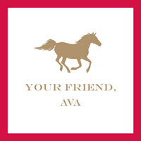 Red Border Horse Gift Stickers