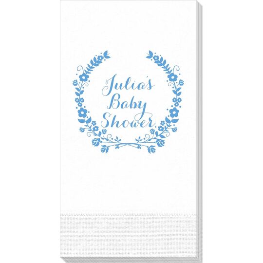 Floral Laurel Wreath Guest Towels