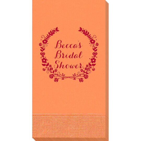 Floral Laurel Wreath Guest Towels