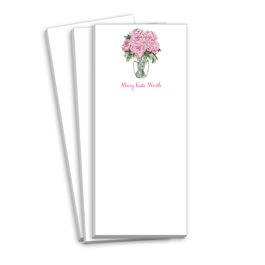 Vase of Pink Flowers Skinnie Notepads