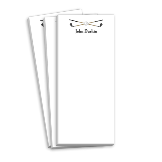 Crossed Golf Clubs Skinnie Notepads