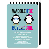 Teal Waddle It Be Shower Invitations