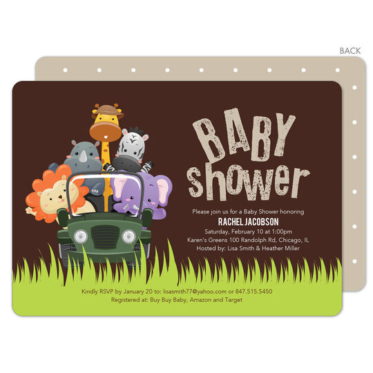 Jungle Safari Shower Invitations
