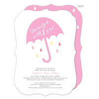 Pink Showered with Love Shower Invitations
