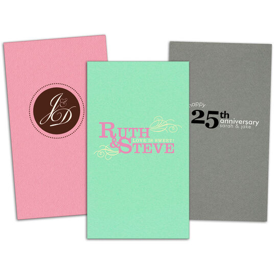 Custom Linen Like Guest Towels with Your 2-Color Logo