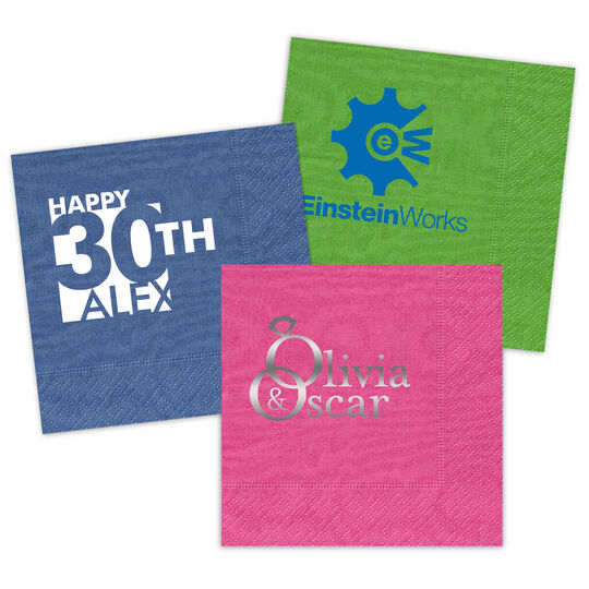 Custom Moire Napkins with Your 1-Color Logo