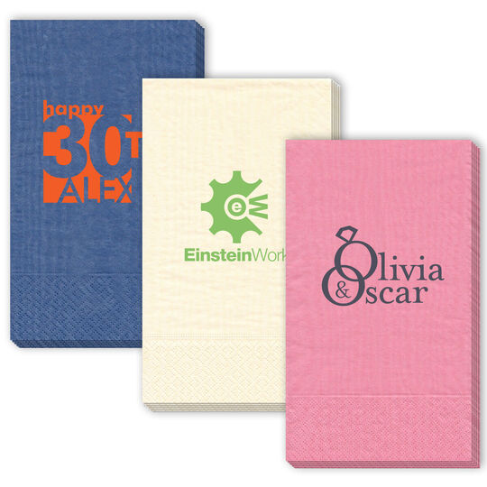 Custom Moire Guest Towels with Your 1-Color Logo