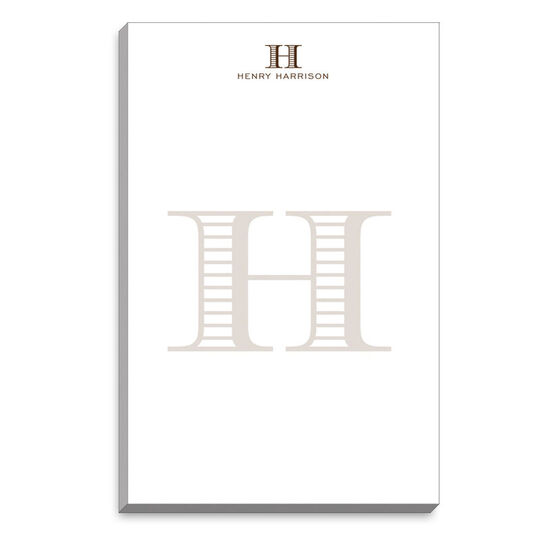 personalized striped initial notepads