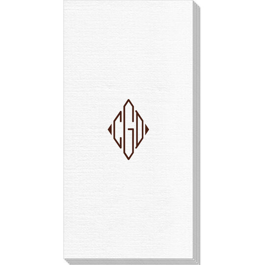 Shaped Diamond Monogram Deville Guest Towels