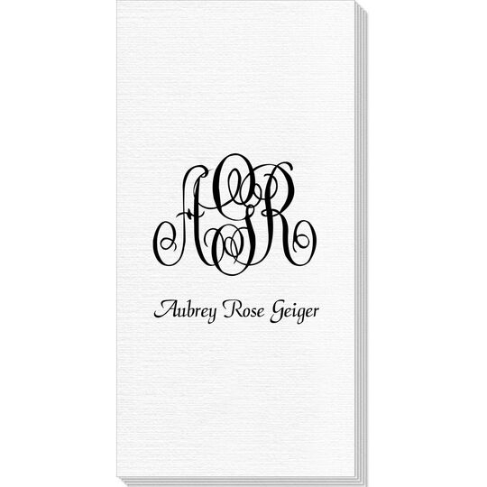 Large Script Monogram with Text Deville Guest Towels