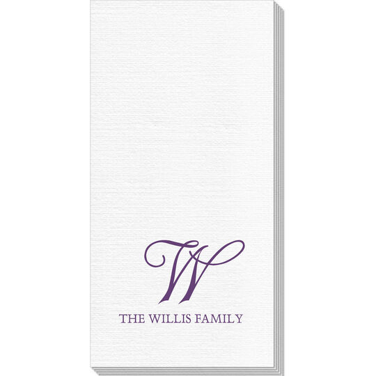 Pick Your Single Monogram with Text Deville Guest Towels