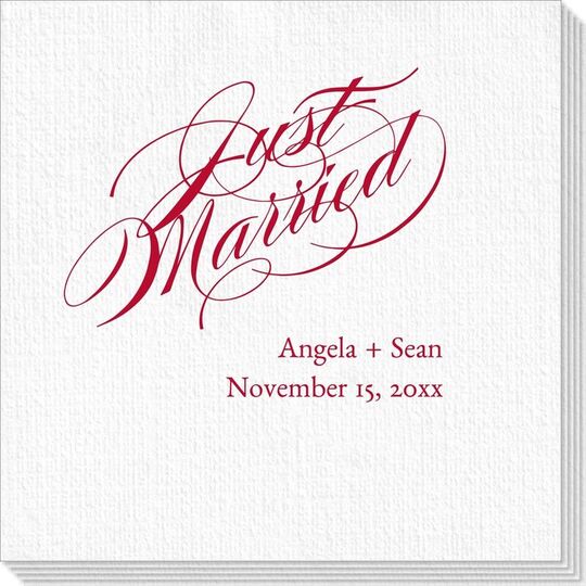 Romantic Just Married Deville Napkins