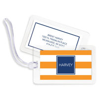 Tangerine Awning Stripe Luggage Tags