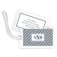 Grey Kent Stripe Luggage Tags
