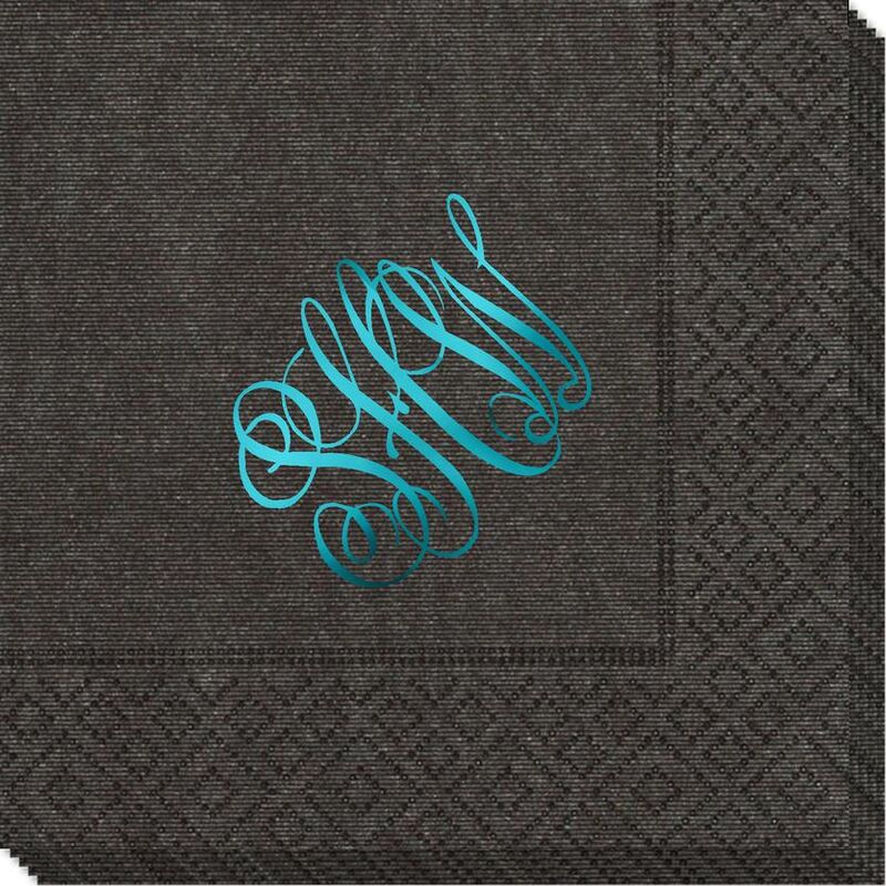 Interlocking Script Monogram Moire Napkins