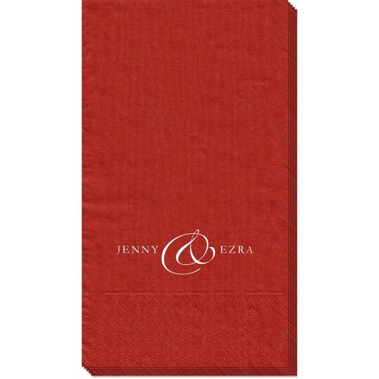 Elegant Ampersand Moire Guest Towels