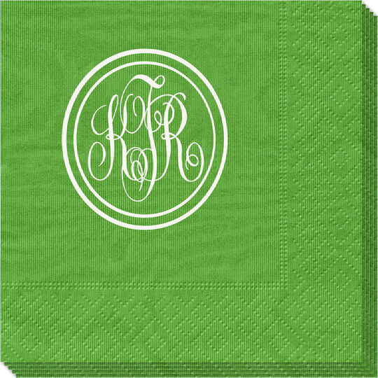 Double Circle Monogram Moire Napkins