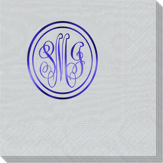 Double Circle Monogram Moire Napkins