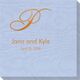 Pick Your Initial Monogram with Text Moire Napkins Image 1 of 2