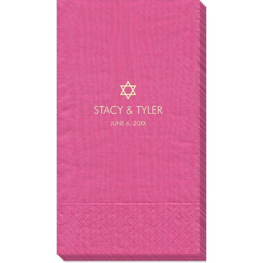 Little Star of David Moire Guest Towels