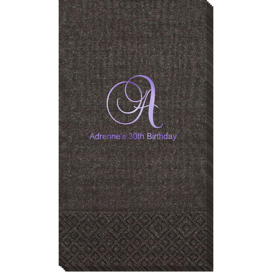Elegant Initial Moire Guest Towels