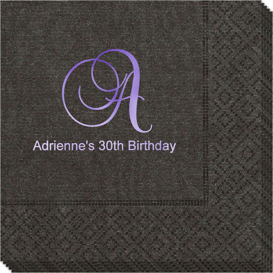 Elegant Initial Moire Napkins