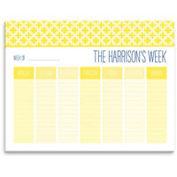 Yellow Basketweave Weekly Schedule Pad