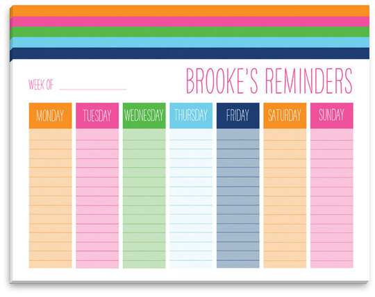 Sorbet Stripes Weekly Schedule Pad