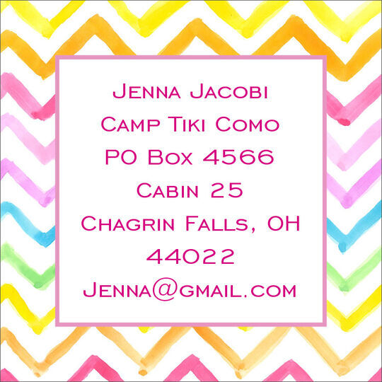 Chevron Watercolor Camp Calling Cards