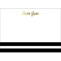 Black and White Stripe Flat Note Cards