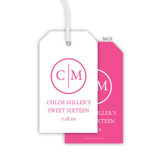 Initial Monogram Hanging Gift Tags
