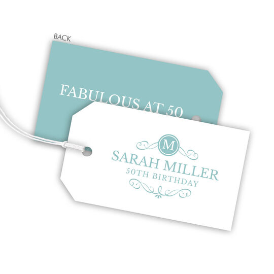 Initial Scroll Hanging Gift Tags