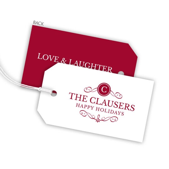 Initial Scroll Hanging Gift Tags