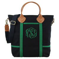 Personalized Black and Emerald Flight Bag